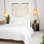 Diamond Quilted Coverlet | White