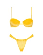 PALMA - CHESTE Yellow Velvet Balconette Bikini Set