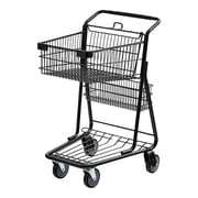 Regency Supermarket One-Tier Black Shopping Cart - 1.4 Cu. Ft.