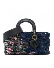 Preloved ama Embroidered Mini Bag Women - Blue Messenger Bags