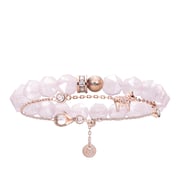 Dala Horse Rose Quartz & Meteorite Stacked Bracelet