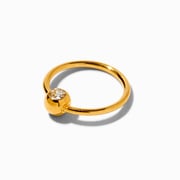 20G 18k Gold Plated Titanium Ball Hoop Nose Ring