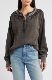 Holly Embroidered Henley