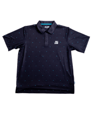 Full Send Golf Mini Party Black/Turqoise Polo