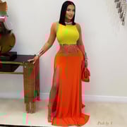 Rye maxi dress (Orange/lime)