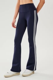 Splits59 Raquel High Waist Supplex Flare - Indigo/White