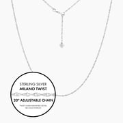 20" Italian Sterling Silver Milano Twist Adjustable Chain