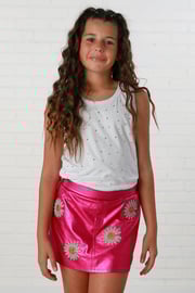 Mia New York White Rhinestone Sprinkled Tank