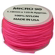 1.18 mm (3/64”) Micro Cord Neon Pink Made in the USA Nylon/Nylon (125 ft)