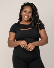 Luna Active Cut Out Nursing Top | Black