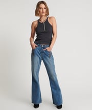 Charlie High Waist Slim Flared Denim Jeans - Westland Blue