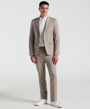 Skinny Fit Windowpane Pattern Suit Pant