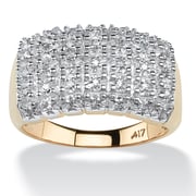 1/5 TCW Pave Diamond Cluster Ring in Solid 10k Yellow Gold 