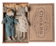 Mum & Dad Mice in Cigar Box