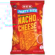 H-E-B Nacho Cheese Flavored Tortilla Chips - Party Size