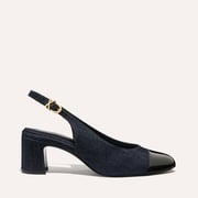 The Cluny Slingback - Indigo Denim and Patent