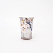 Kutani Ware Handmade Yoshidaya Sakura and Bird Cup