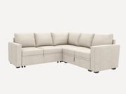 HONBAY 5-Piece Polyester Modular Sleeper Sectional With Storage Space