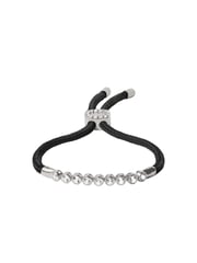 JAMES BEZEL NOIR PARACORD BRACELET, SILVER