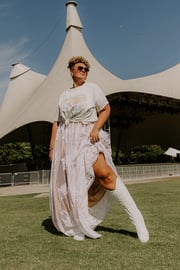 Encore Please Maxi Dress In White Curves