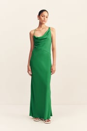 RIO ASYMMETRIC COWL MAXI DRESS - ABUNDANT GREEN