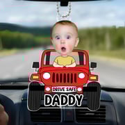 Gifts for Father Custom Car Photo Ornament For Dad, Drive Safe Daddy Car Hanger, Car Decor, Gift for Dad, Drive Safe Ornament, Daddy Gifts