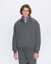 Mens DNA Heavyweight Polo Sweatshirt—navy