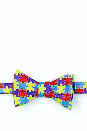 Autism Awareness Puzzle Multicolor Self-Tie Bow Tie