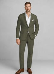 Italian Linen Olivano Herringbone Suit