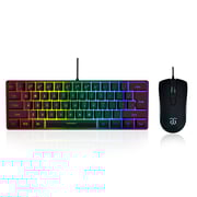 DGG 60% Gaming Keyboard and Mouse Combo  Small Keyboard and Mouse Set  Mini Gaming Keyboard 61 Keys True RGB Mechanical Feel  fo