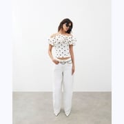 White Denim Barrel Jeans