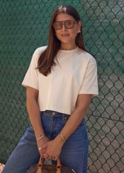 THE CROPPED BOXY TEE - CREAM