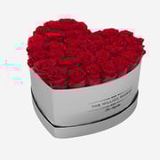 Heart Mirror Silver Box | Red Roses