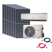 EG4 Hybrid Solar Mini-Split Kit | 24,000 BTU AC/DC | SEER2 21 | Energy Star Certified | 3,150W Bifacial Solar Panels | Plug-n-Cool DIY Installation | 5-Year Warranty