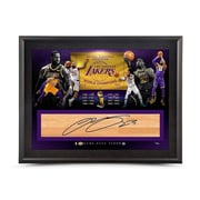 LeBron James Autographed NBA Game-Used Floor "Banner Year" Framed 36x24 - Upper Deck