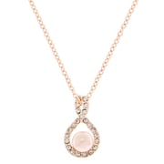 rose gold pearl pear pendant necklace
