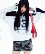 GRAPHIC TRACK JERSEY SWEAT SHIRTS WHITE