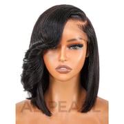 10 Inch Side Bang Layered Cut Wavy Bob Wig 5×5 Lace Closure Wig 