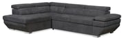 Element Left-Facing Linen-Look Sectional – Grey | Sofa sectionnel de gauche Element avec tissu d’apparence lin - gris