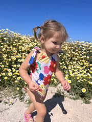 Abstract Flower Matching Swim For Girls (Baby & Kids)
