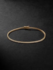 14-Karat Gold Diamond Tennis Bracelet - gold - One Size