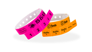 Custom Vinyl 5 Tab Wristbands - 5 Cash TagsTearable Voucher For Events