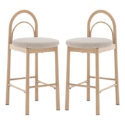 Gilles Linen Arched Bar Stool (Set of 2) - Beige