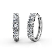 Bethany 18k White Gold Plated 15mm Hoop Crystal Earrings with Swarovski Crystals
