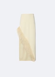 Crepe Feather Asymmetrical Skirt