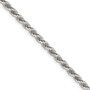 3mm Sterling Silver, Diamond Cut Solid Rope Chain Necklace