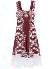 Sybill Dress in Maroon/Blue