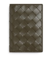 Leather Intrecciato Passport Holder