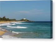 Beach View Of Arecibo  Lighthouse Canvas Print