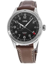 Oris Big Crown ProPilot Timer GMT Automatic Black Dial Brown Leather Strap Men's Watch 01 748 7756 4064-07 5 22 07LC